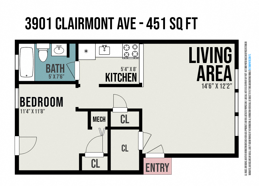3901-3909 Clairmont Avenue Studio-1 Bed Apartment for Rent - Photo Gallery 16